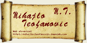 Mihajlo Teofanović vizit kartica